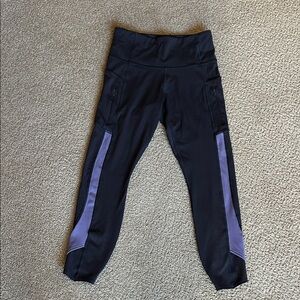 Athleta Black and Purple Leggings